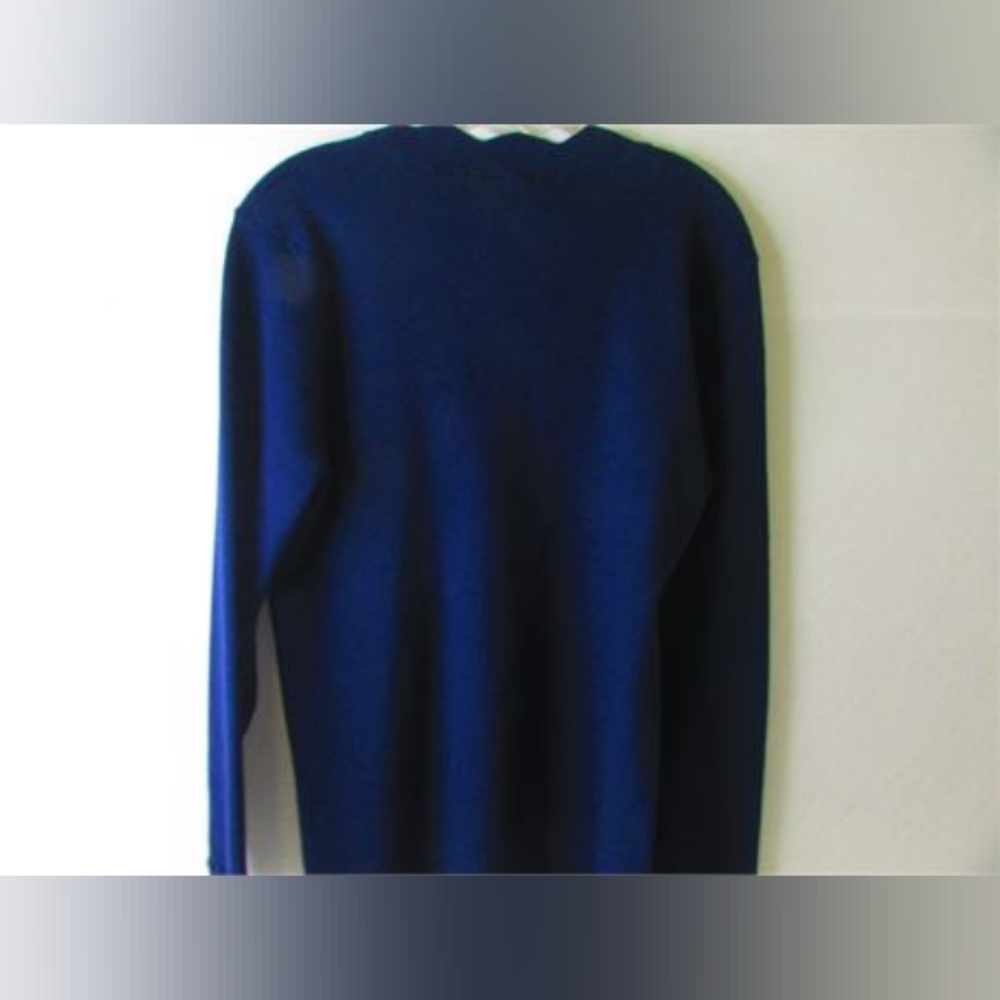 Golbary Navy & White Wave Open Lattice Sweater Knit Tunic Top Size L N… - Picture 9 of 13